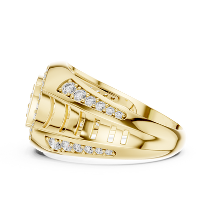 Incurved Quadrangular Pave Oval Halo Openwork Lab Grown Diamond Ring