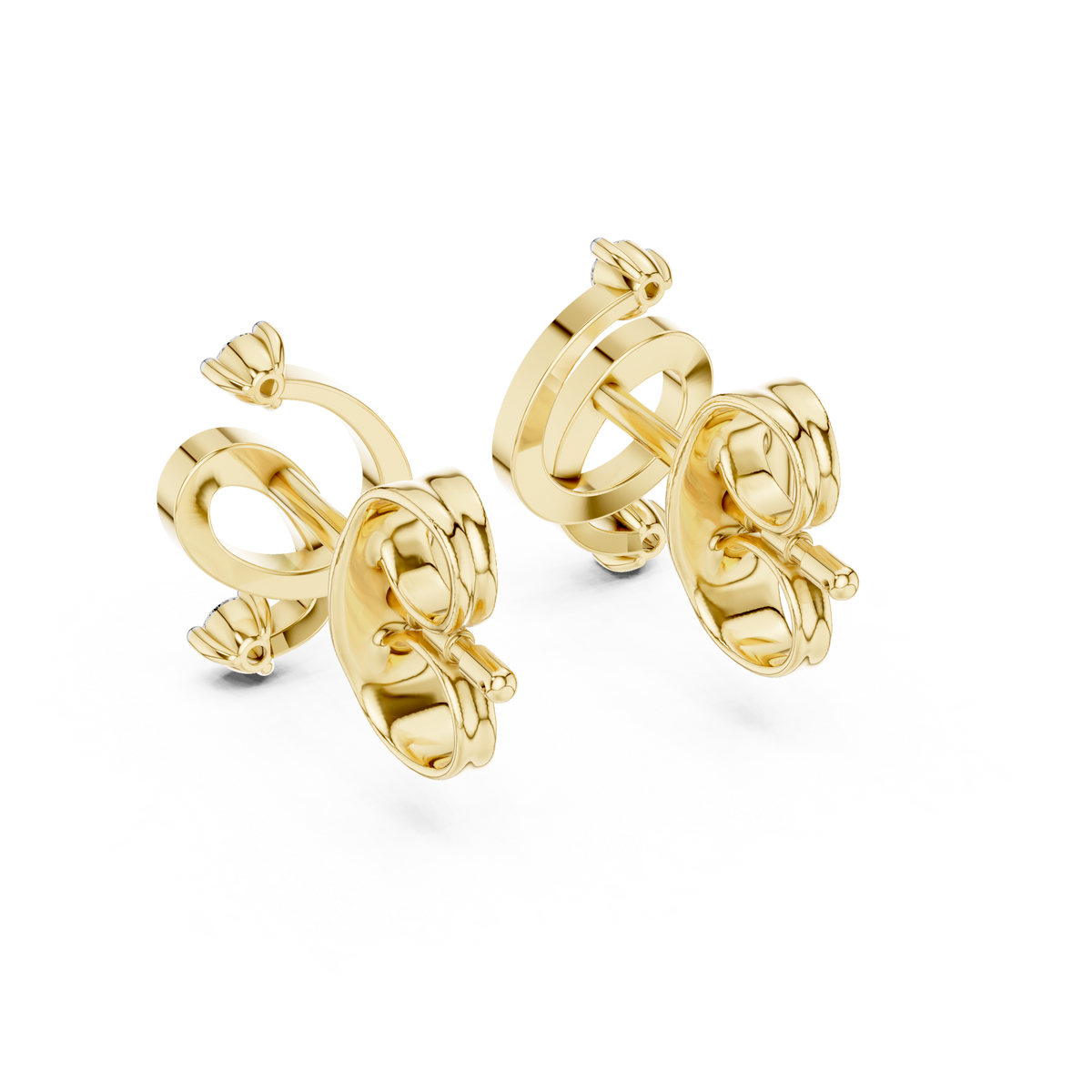 Round Cut Swirl Stud Lab Grown Diamond Earring