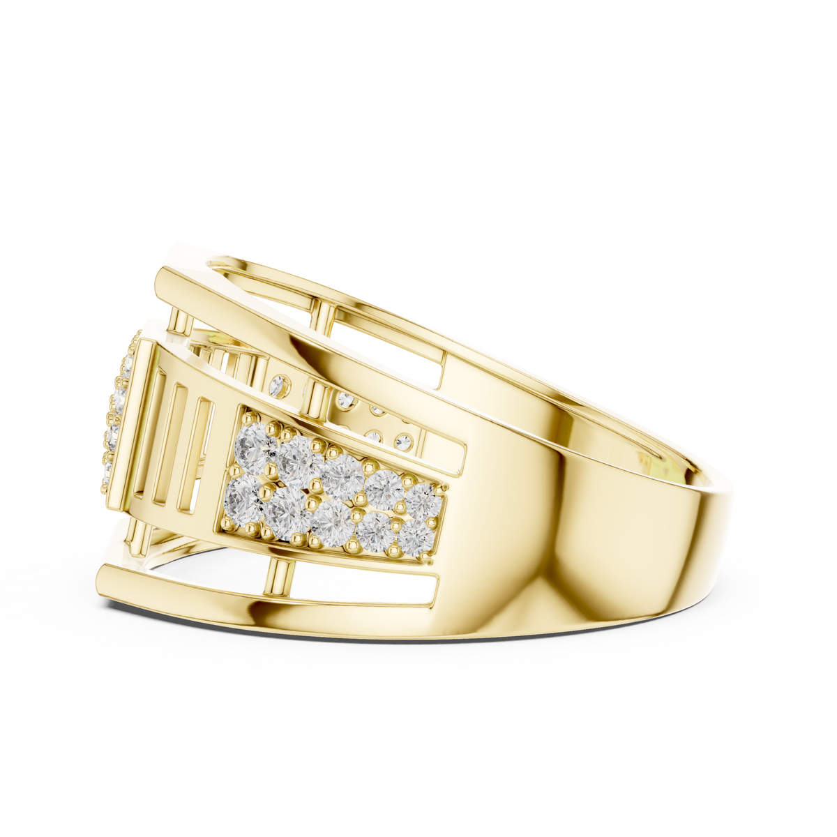 The Imperial Geometric Square Center Openwork Lab Grown Diamond Ring.