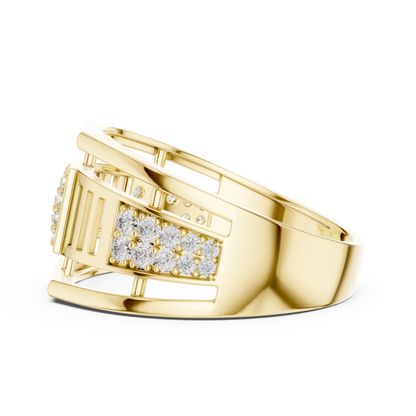 The Imperial Geometric Square Center Openwork Lab Grown Diamond Ring.