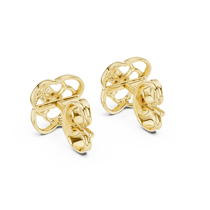 Round Cut Cluster Openwork Clover Lab Grown Diamond Earring
