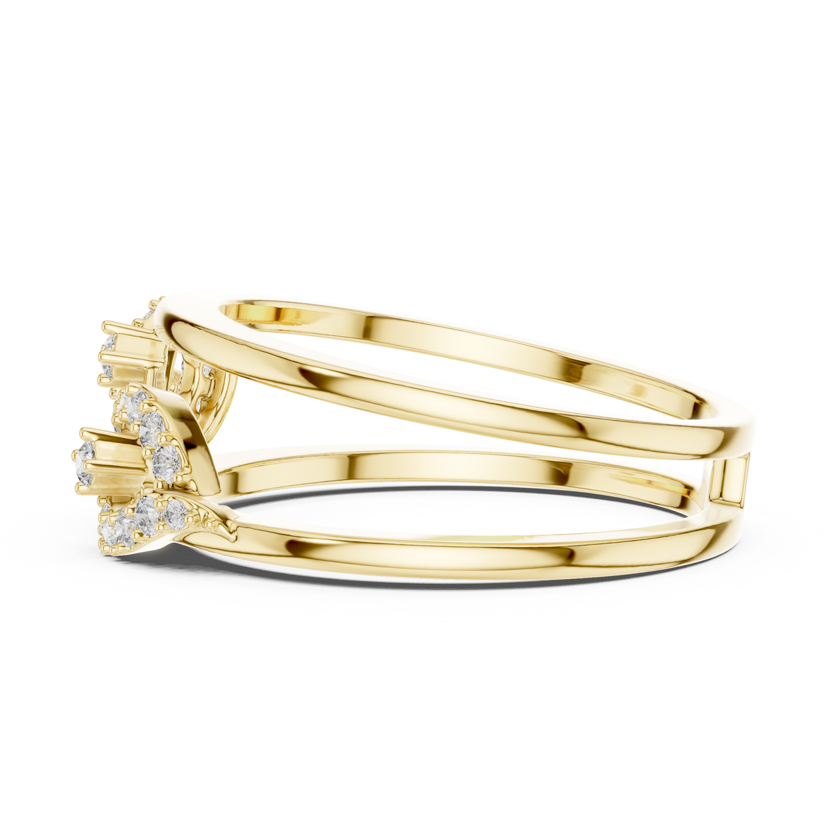 Double Band Interlocking Pave Set Lab Grown Diamond Ring