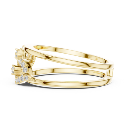 Double Band Interlocking Pave Set Lab Grown Diamond Ring