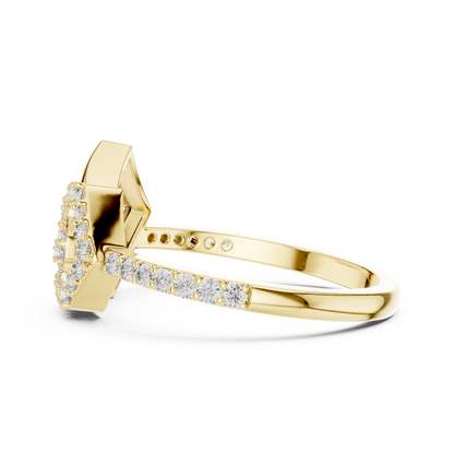 Interlocking Hexagon Pave Spiral Lab Grown Diamond Ring