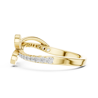 Bypass Butterfly Pave Set Lab Grown Diamond Ring