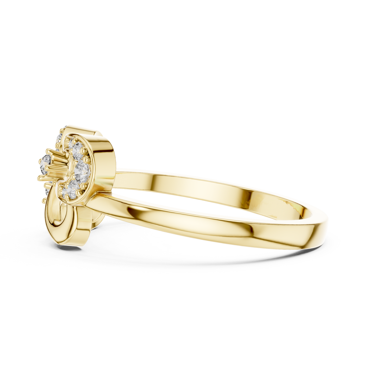 Interlocking Heart Pave Lab Grown Diamond Ring