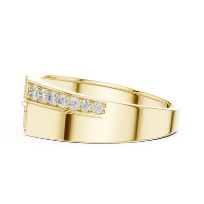 Interlocking G-Motif Center Pave Lab Grown Diamond Ring