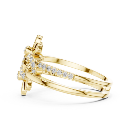 Dual Floral Infinity Pave Lab Grown Diamond Ring