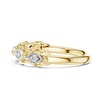 Marquise Frame Round Contour Lab Grown Diamond Ring