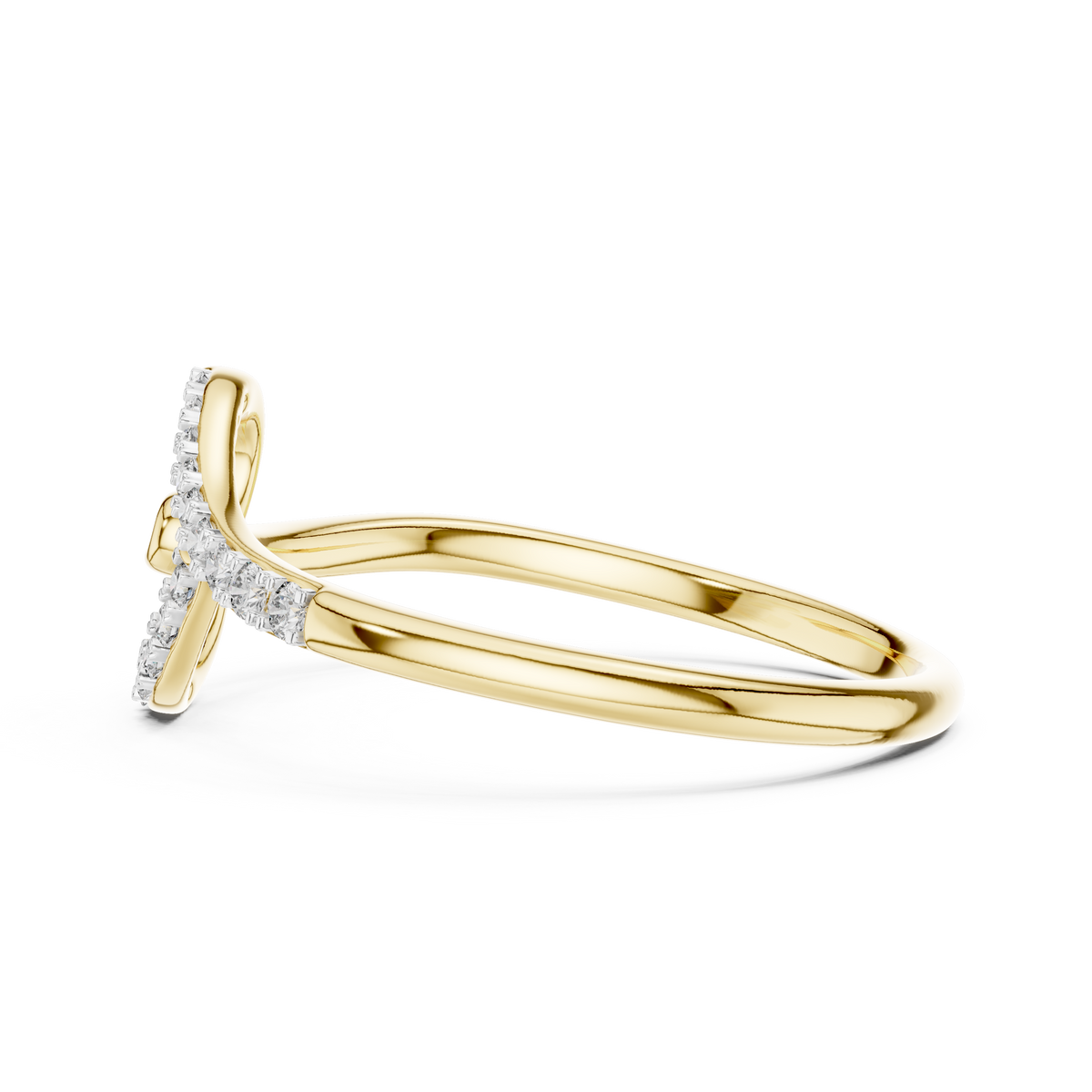 Swirl Heart Loop Pave Set  Lab Grown Diamond Ring
