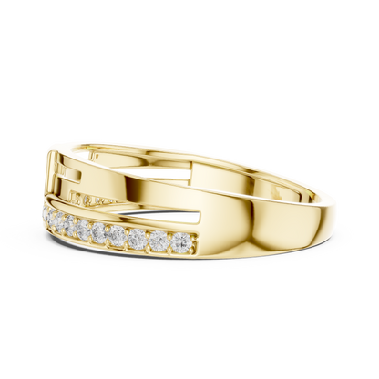 The Imperial Geometric Square Center Pave Channel Lab Grown Diamond Ring