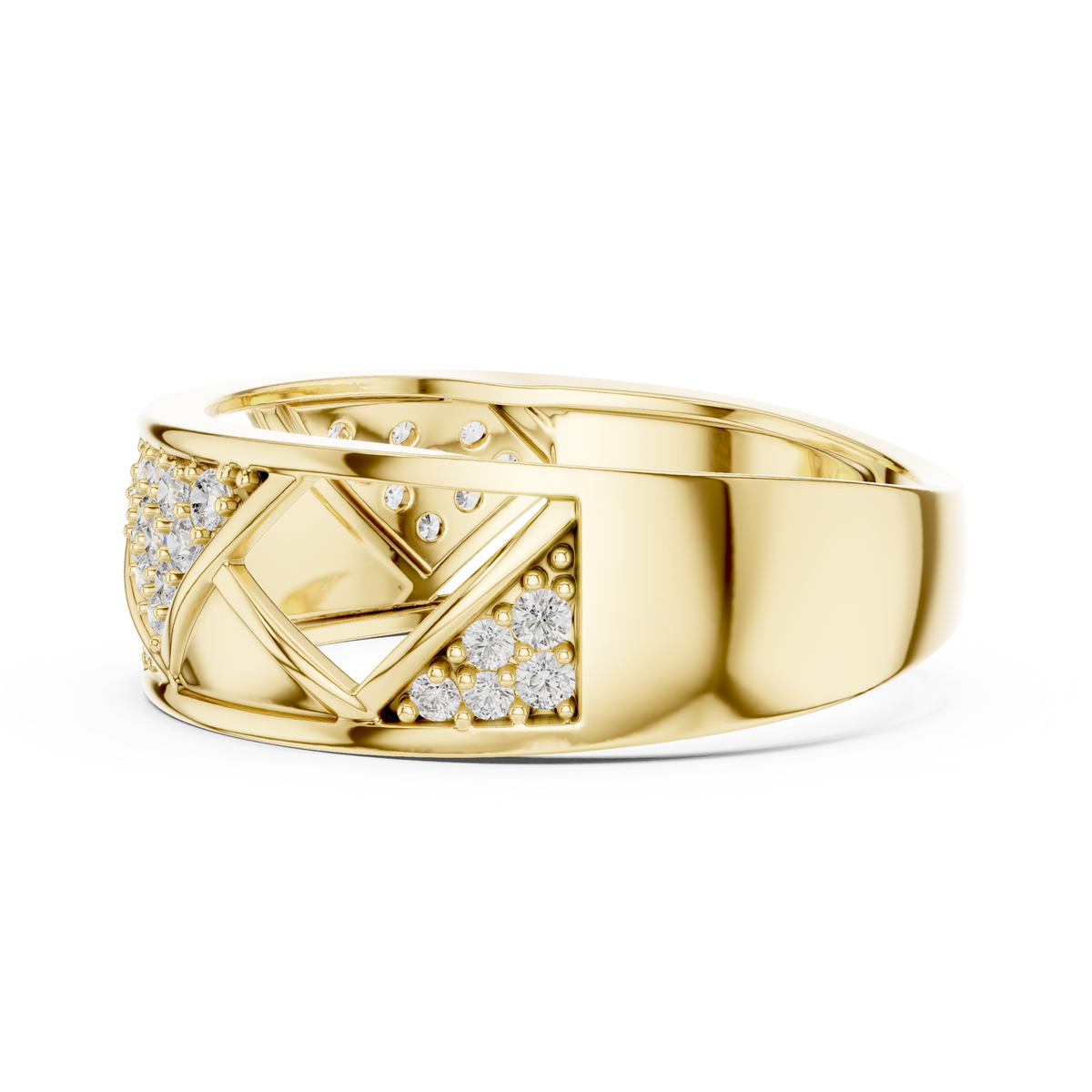 The Imperial Geometric Openwork Triangle Pave Lab Grown Diamond Ring