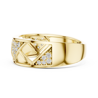 The Imperial Geometric Openwork Triangle Pave Lab Grown Diamond Ring