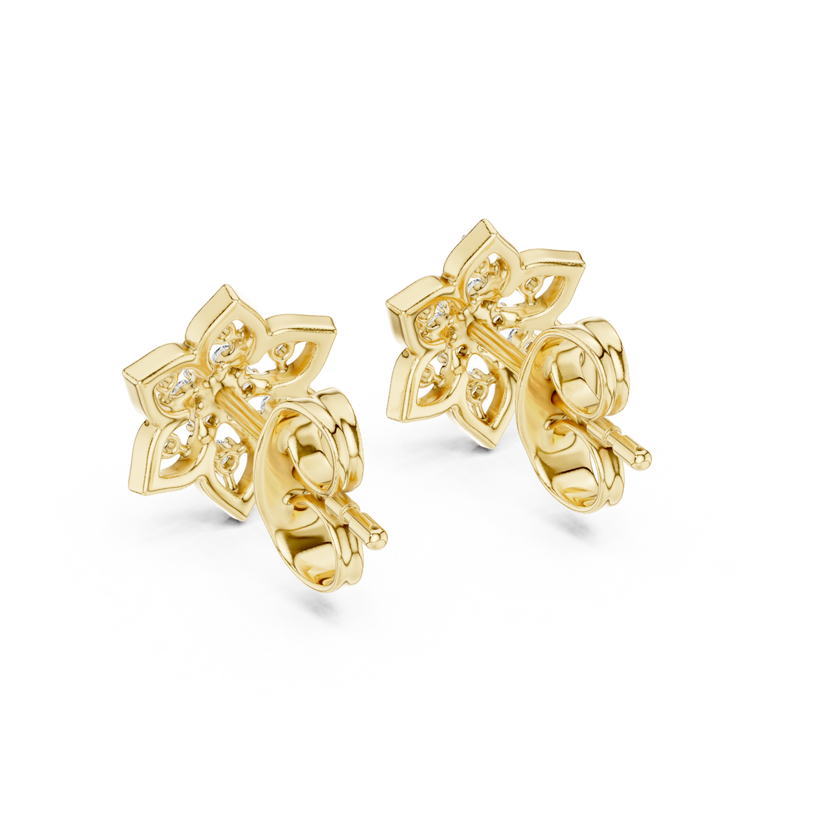 Round Cluster Star Blossom Lab Grown Diamond Earring