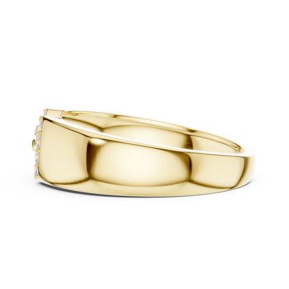Interlocking Link Key Motif Pave Lab Grown Diamond Ring