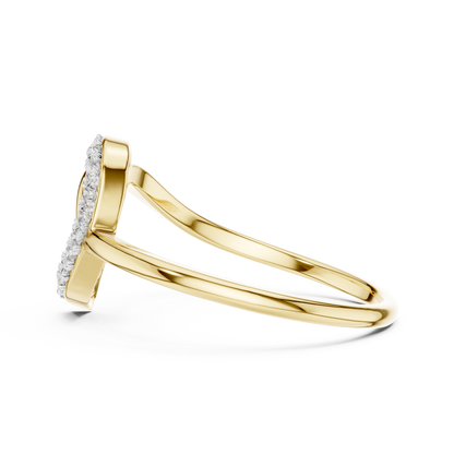 Swirl Teardrop Contour Pave Set Lab Grown Diamond Ring
