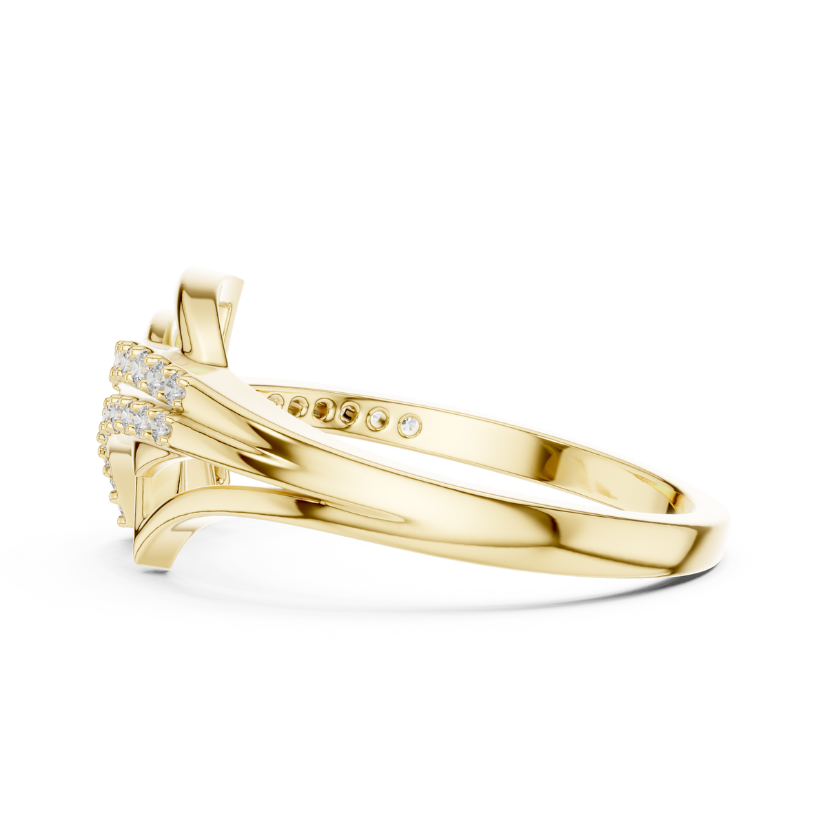 Asymmetric Openwork Bypass Lab Grown Diamond Statement Ring