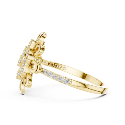 Radiating Floral Pave Lab Grown Diamond Statement Ring
