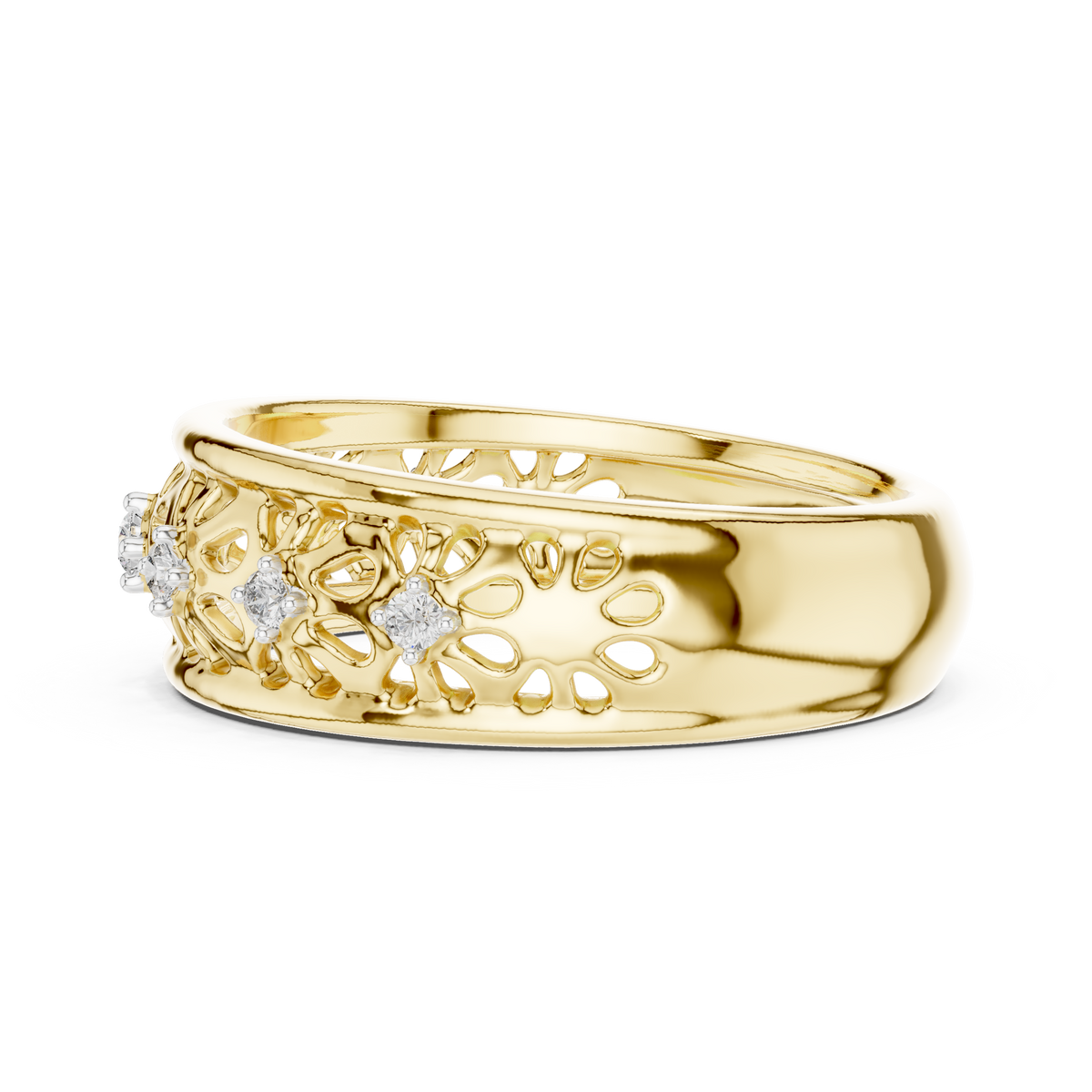 Filigree Scrollwork Pave Set Lab Grown Diamond Ring