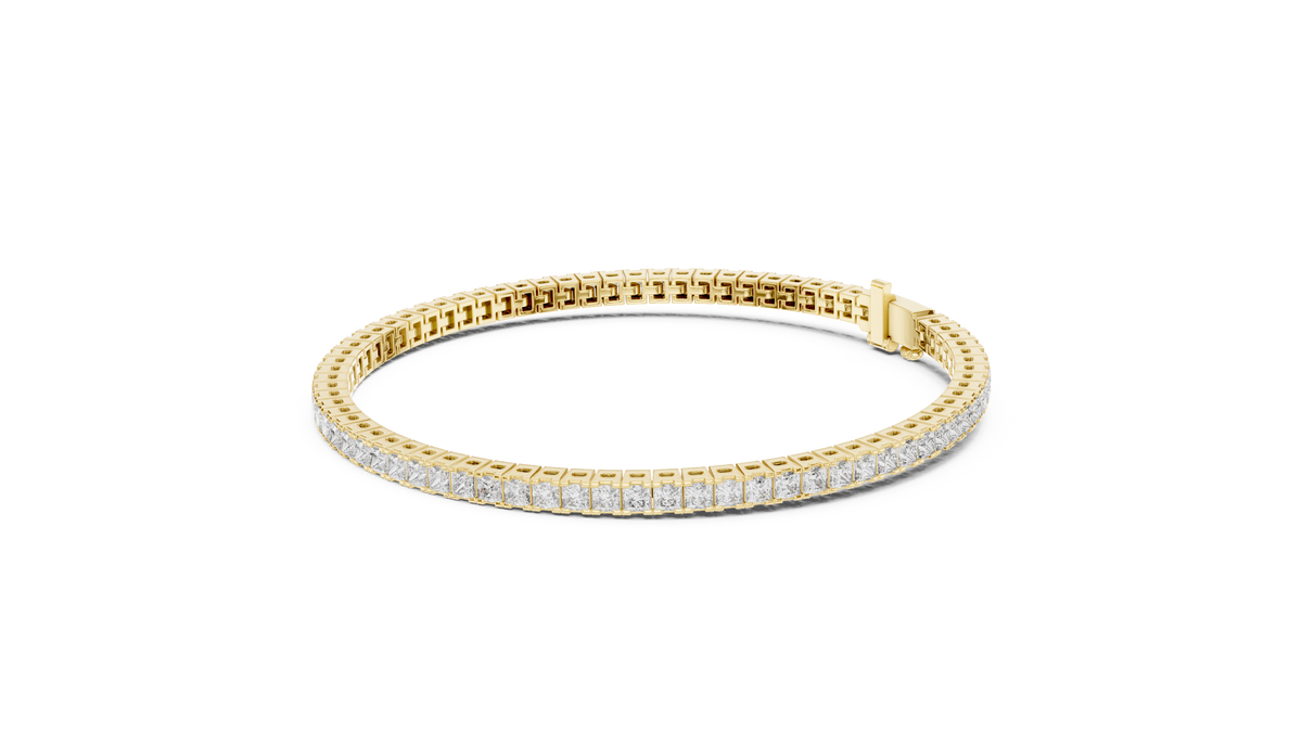 Princess Cut Lab Grown Diamond Tennis Bracelet