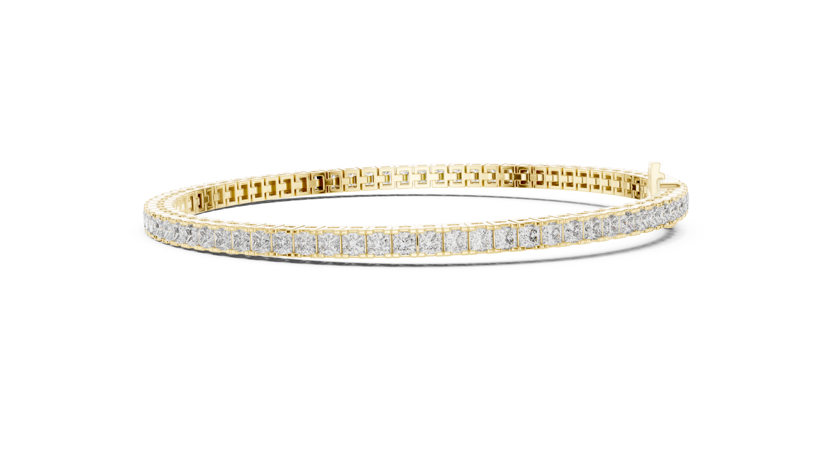 Princess Cut Lab Grown Diamond Tennis Bracelet
