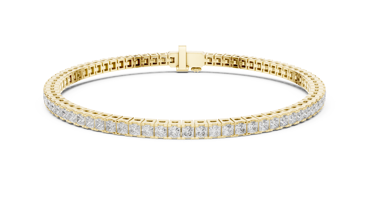 Princess Cut Lab Grown Diamond Tennis Bracelet