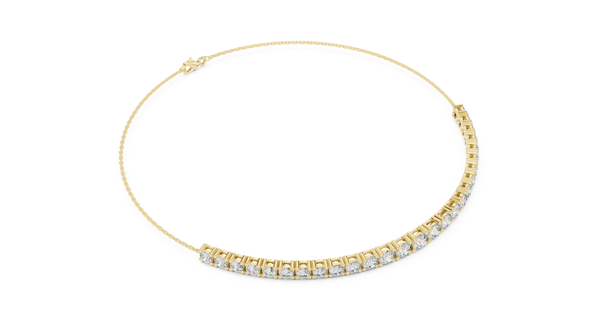 Diamond Bar Chain Bracelet with Round Cut Lab Grown Diamonds