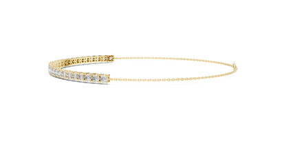 Diamond Bar Chain Bracelet with Round Cut Lab Grown Diamonds