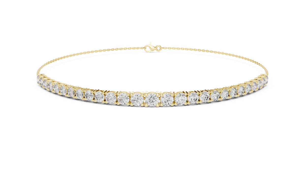 Diamond Bar Chain Bracelet with Round Cut Lab Grown Diamonds
