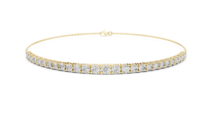 Diamond Bar Chain Bracelet with Round Cut Lab Grown Diamonds