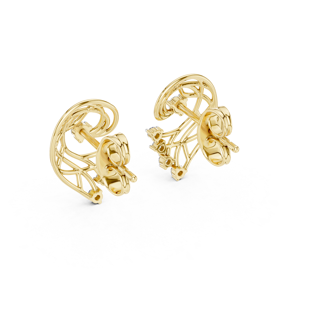 Round Cluster Filigree Swirl Lab Grown Diamond Earring