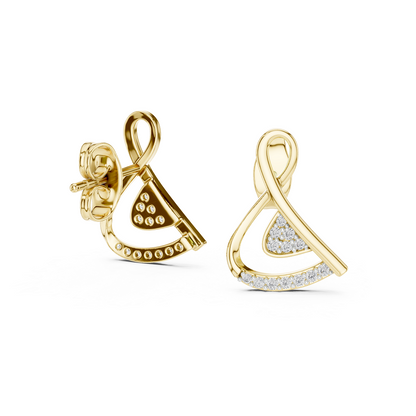 Round Pave Abstract Ribbon Lab Grown Diamond Earring