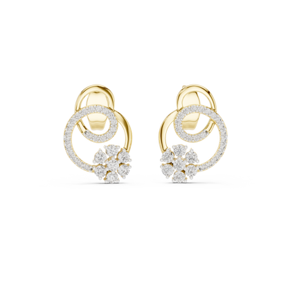 Round Cluster Dual Loop Lab Grown Diamond Earring