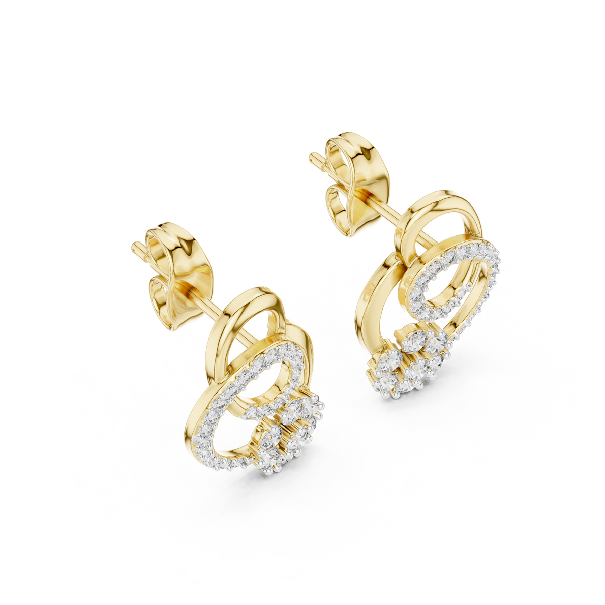 Round Cluster Dual Loop Lab Grown Diamond Earring