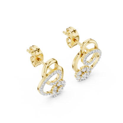 Round Cluster Dual Loop Lab Grown Diamond Earring