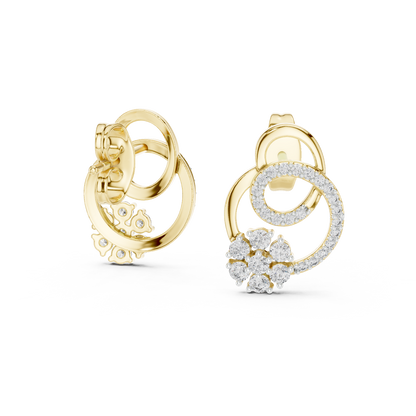 Round Cluster Dual Loop Lab Grown Diamond Earring