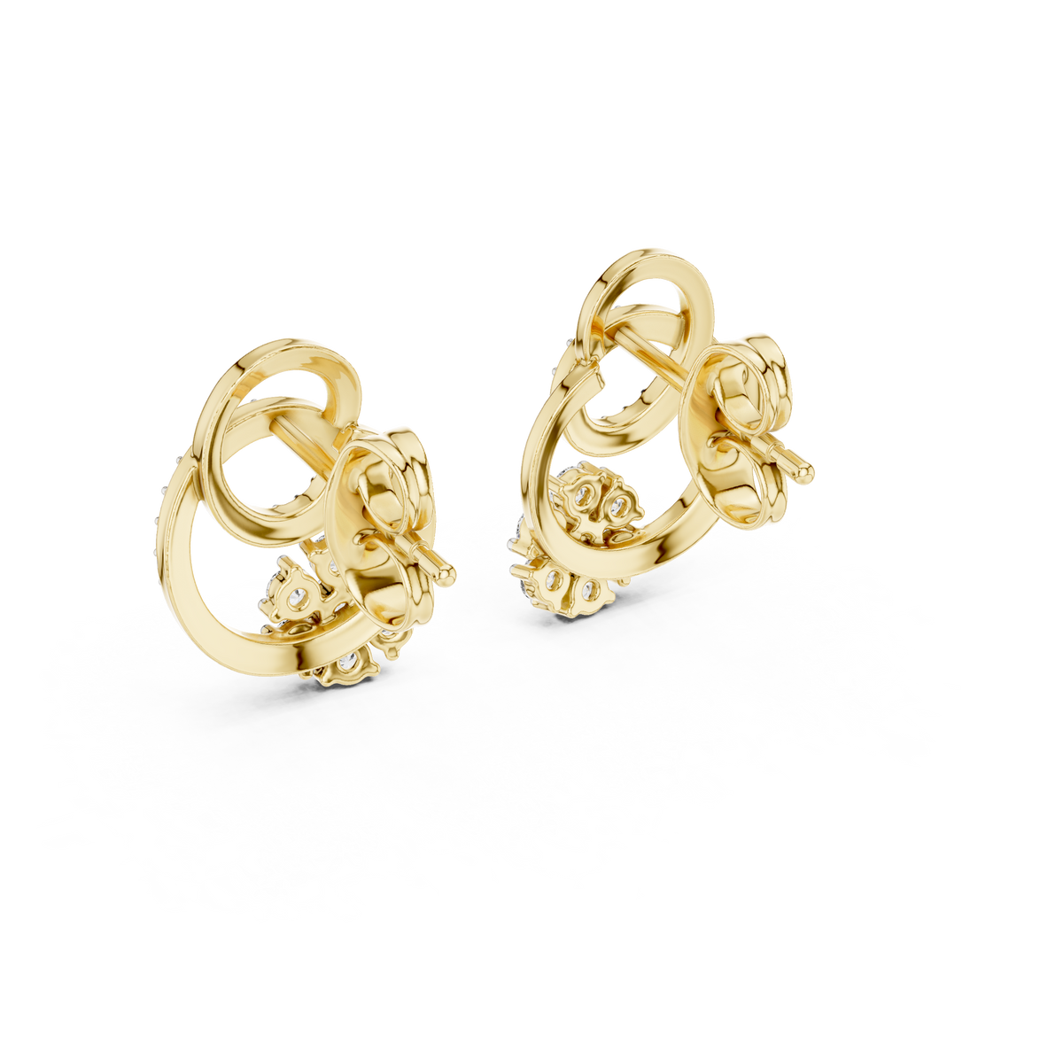 Round Cluster Dual Loop Lab Grown Diamond Earring