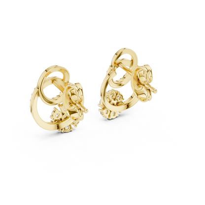 Round Cluster Dual Loop Lab Grown Diamond Earring