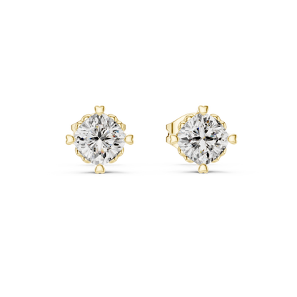 0.70 Ct Cushion Solitaire Heart Prong Lab Grown Diamond Earring