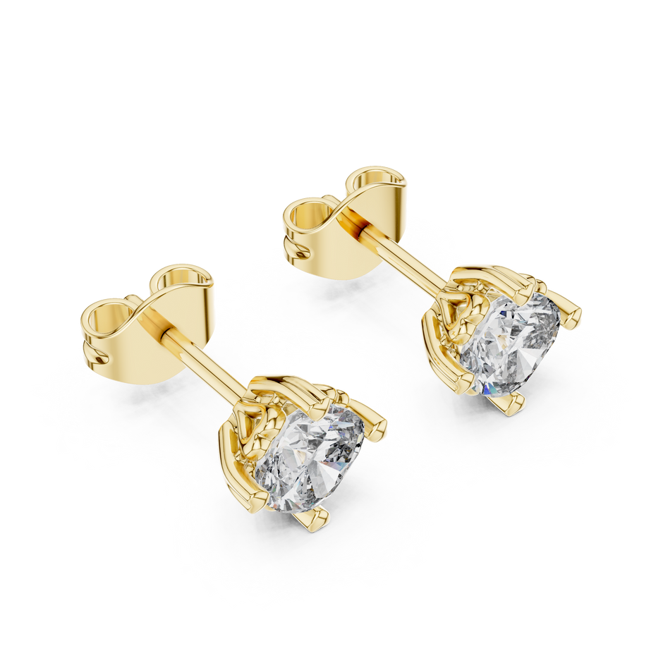 0.70 Ct Cushion Solitaire Heart Prong Lab Grown Diamond Earring