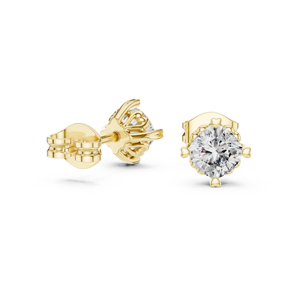 0.70 Ct Cushion Solitaire Heart Prong Lab Grown Diamond Earring