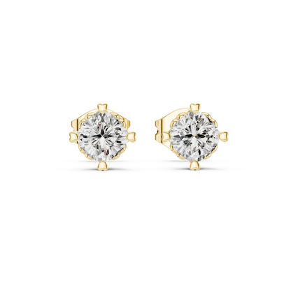 0.75 Ct Cushion Solitaire Heart Prong Lab Grown Diamond Earring