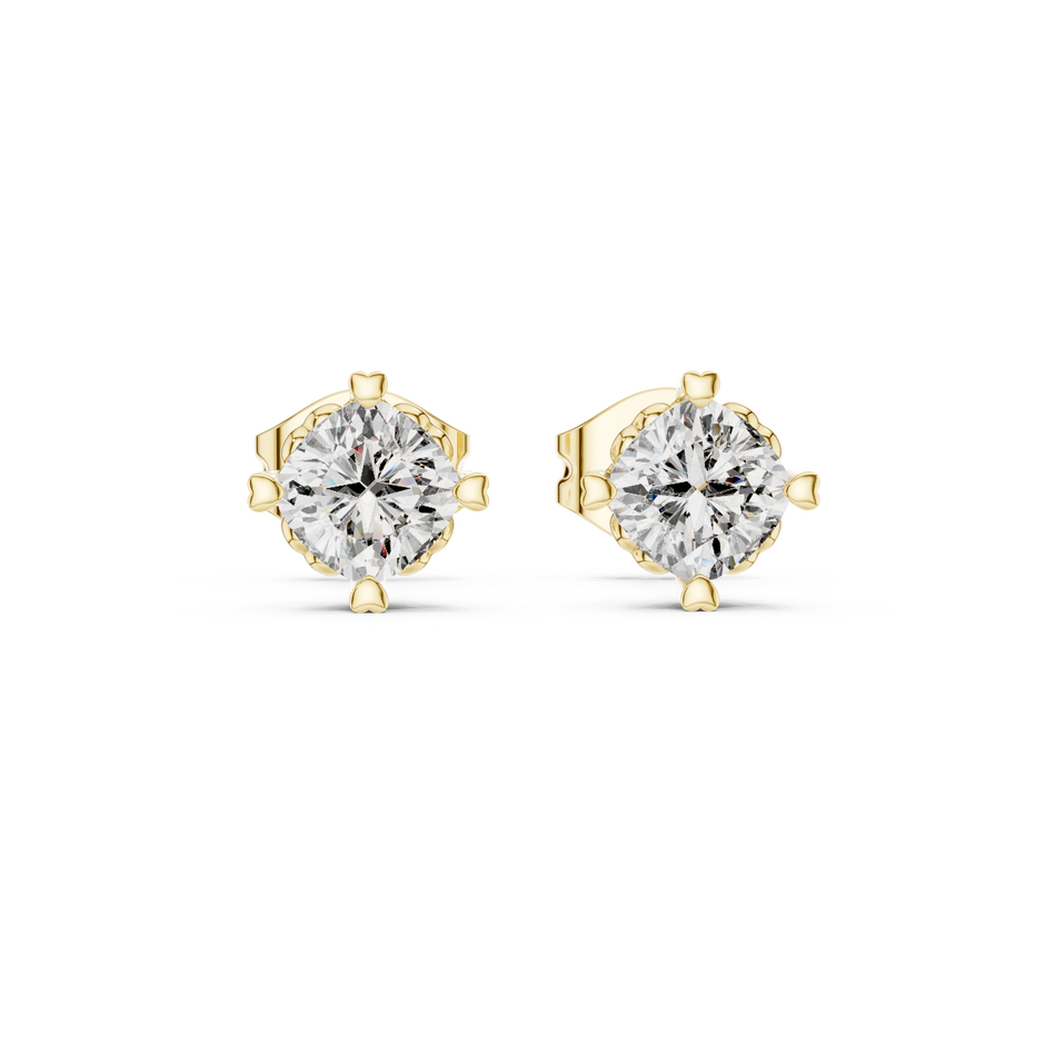 0.75 Ct Cushion Solitaire Heart Prong Lab Grown Diamond Earring