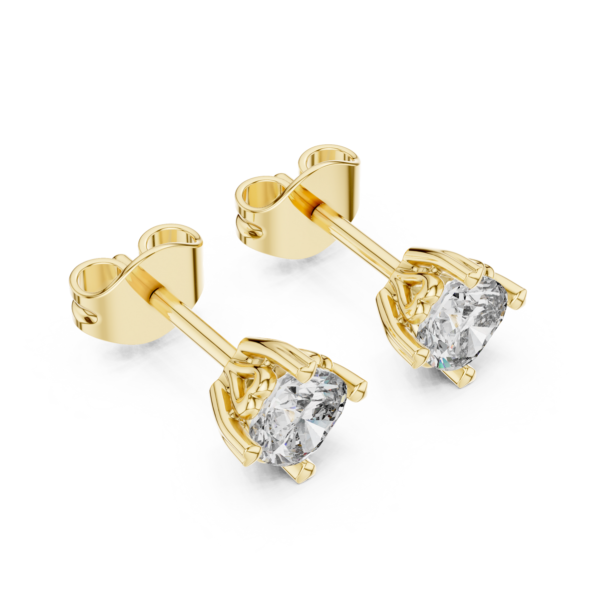 0.75 Ct Cushion Solitaire Heart Prong Lab Grown Diamond Earring