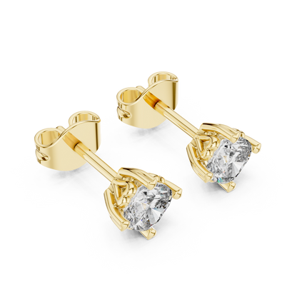 0.75 Ct Cushion Solitaire Heart Prong Lab Grown Diamond Earring