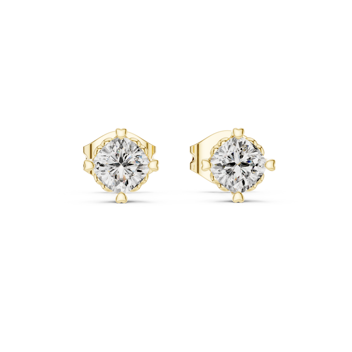 0.50 Ct Solitaire Heart Prong Lab Grown Diamond Earring