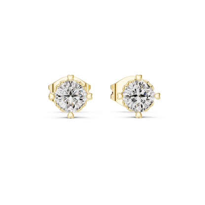 0.50 Ct Solitaire Heart Prong Lab Grown Diamond Earring