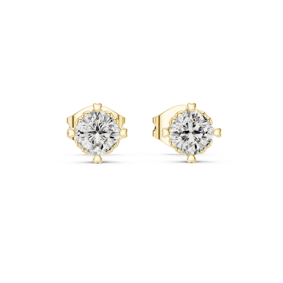 0.50 Ct Solitaire Heart Prong Lab Grown Diamond Earring