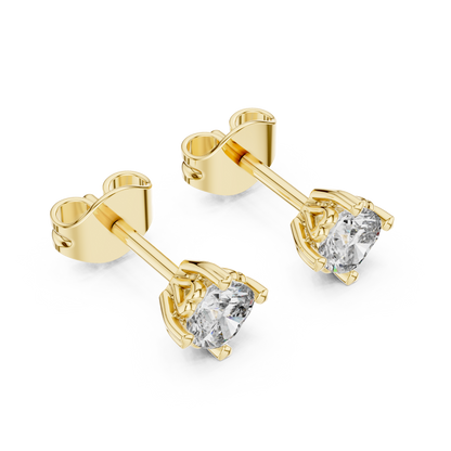 0.50 Ct Solitaire Heart Prong Lab Grown Diamond Earring