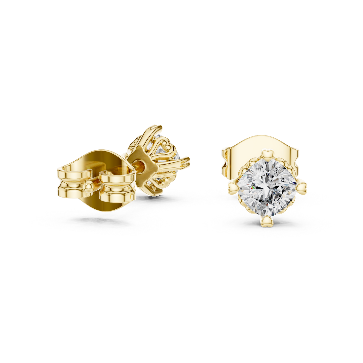 0.50 Ct Solitaire Heart Prong Lab Grown Diamond Earring